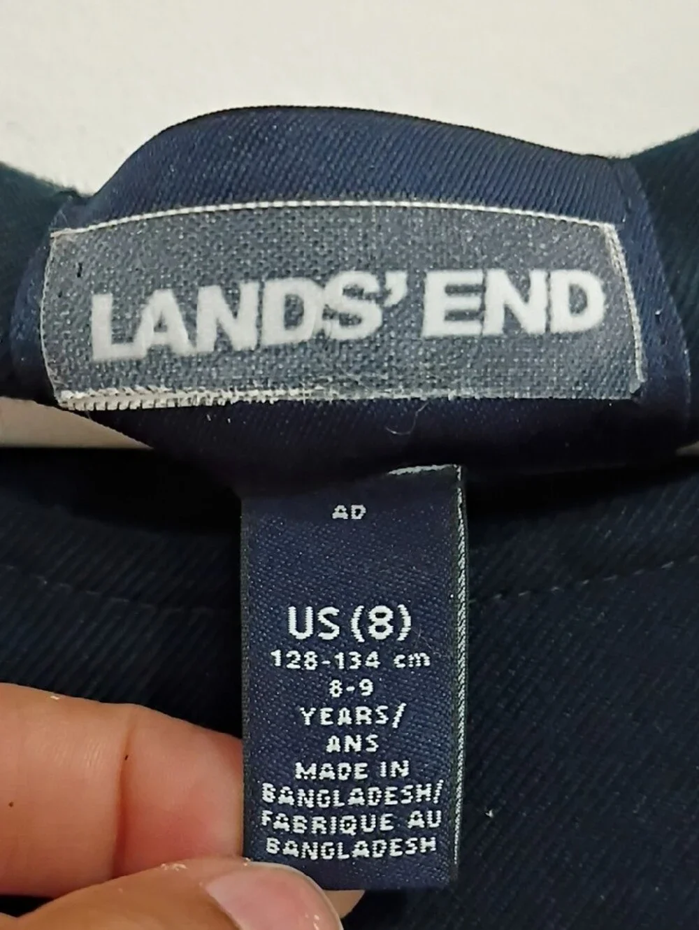 Lands' End Navy Blue Pleated School Dress